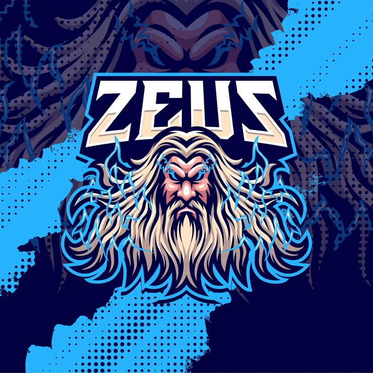 Ilustração do design do logotipo da mascote de Zeus