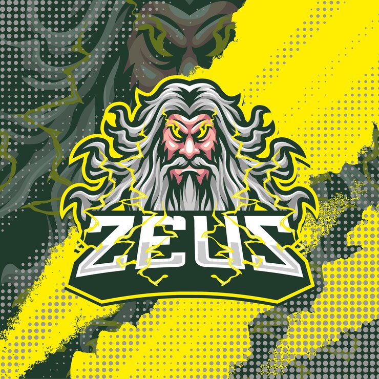 Ilustração do design do logotipo da mascote de Zeus