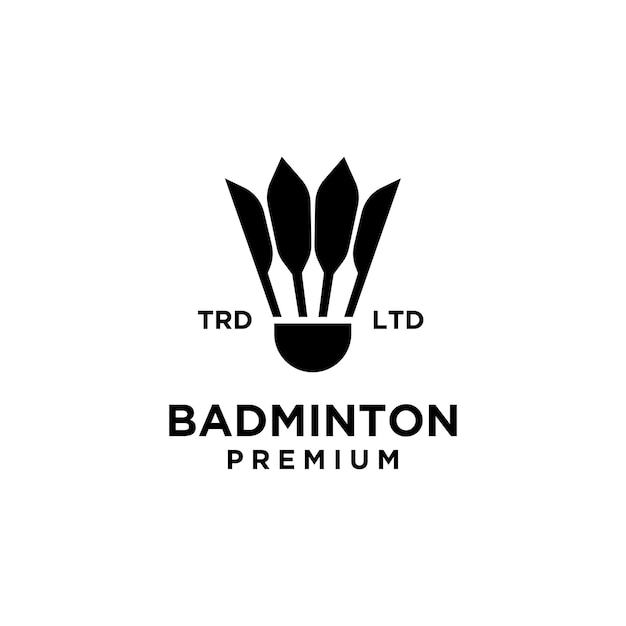 Ilustração do design do logotipo da peteca de badminton premium