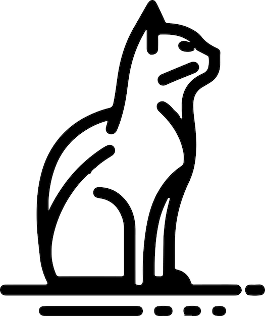 Ilustração do design do logotipo do gato Cute Line Art