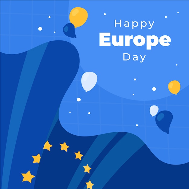 Ilustração do dia da europa desenhada à mão