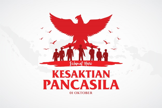 Ilustração do dia da pancasila no feriado da indonésia. tradução: