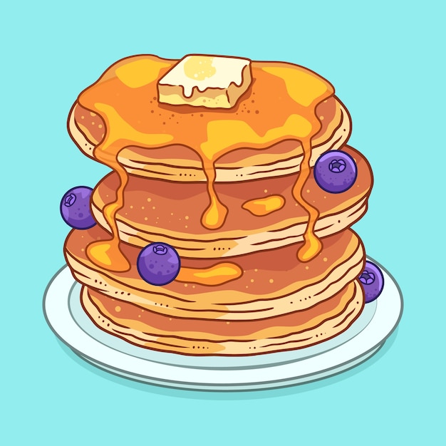 Ilustração do dia da panqueca desenhada à mão