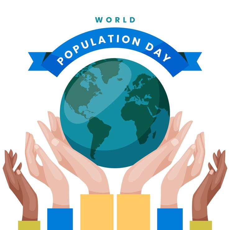 Vetor ilustração do dia da população do mundo plano