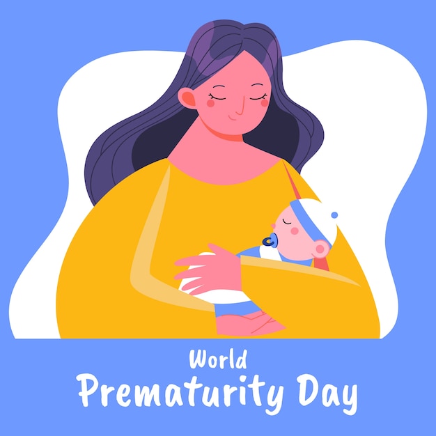 Vetor ilustração do dia da prematuridade do mundo plano