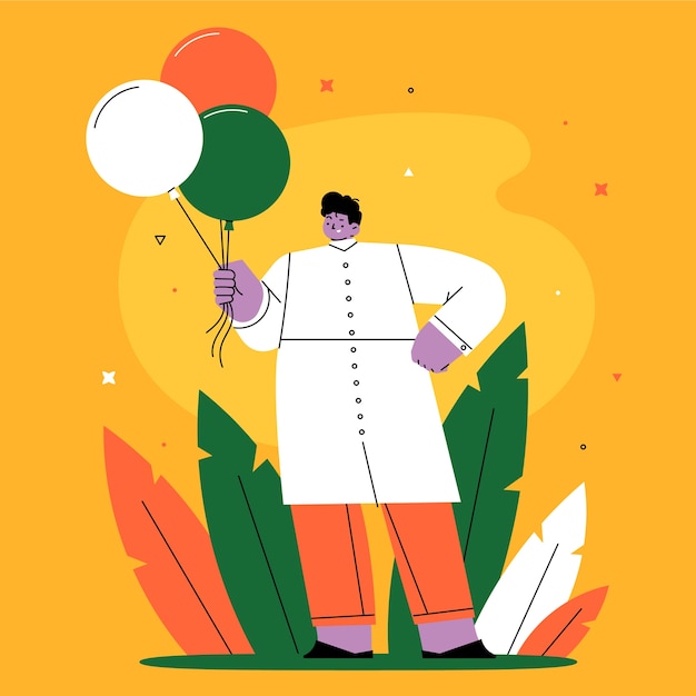 Ilustração do dia da república plana