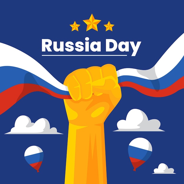 Ilustração do dia da rússia plana