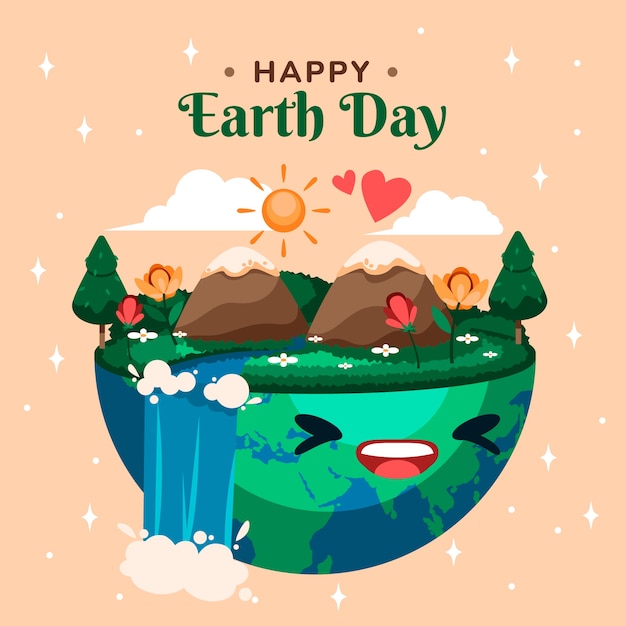 Ilustração do dia da terra desenhada à mão