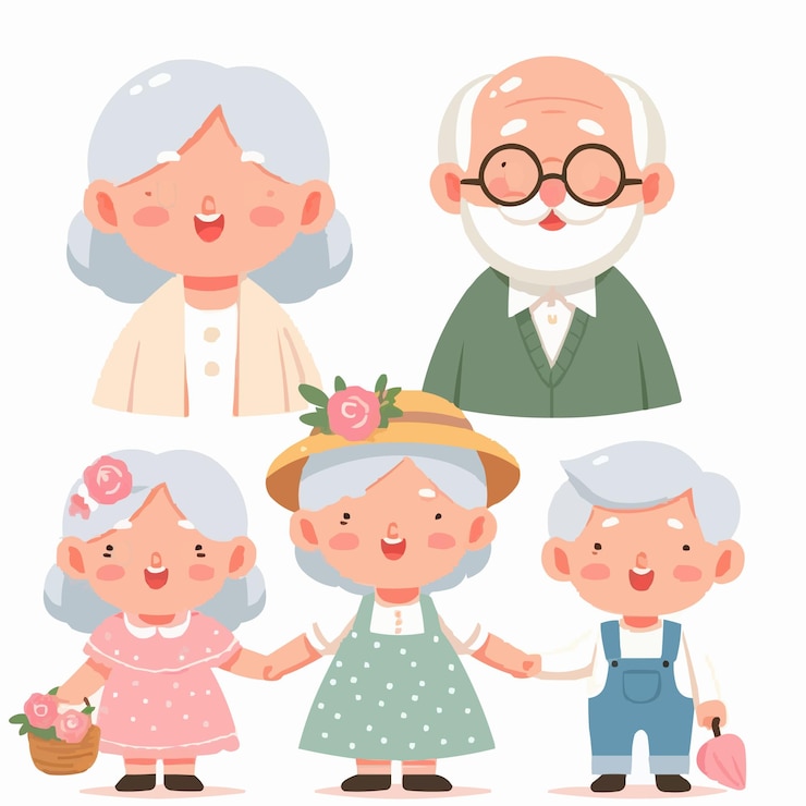 Vetor ilustração do dia de los abuelos com os avós