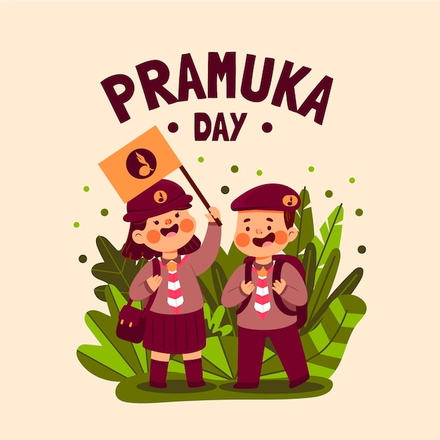 Ilustração do dia de pramuka