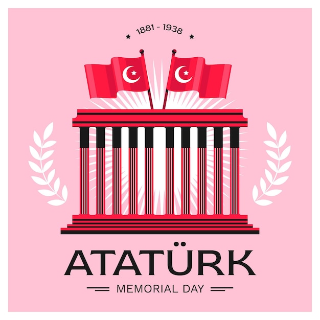Ilustração do dia do memorial de ataturk desenhada à mão