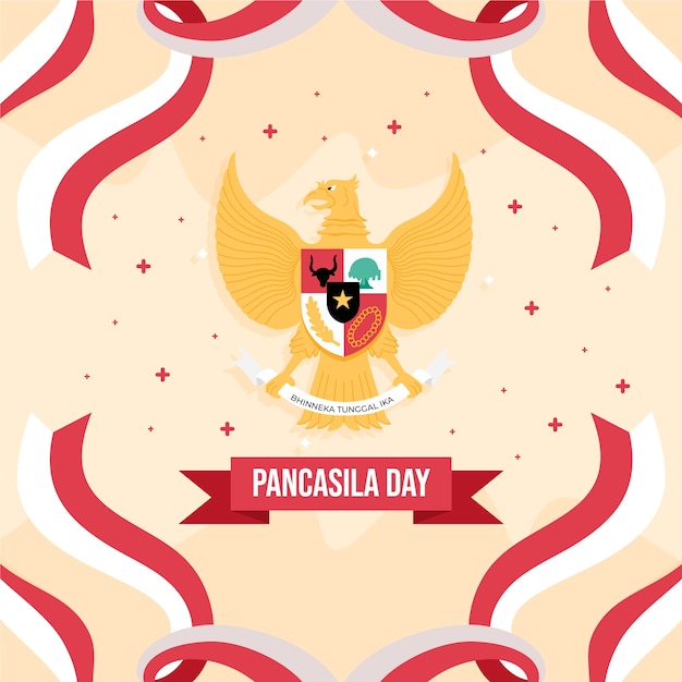 Vetor ilustração do dia do pancasila plano