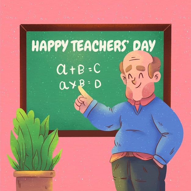 Ilustração do dia dos professores em aquarela