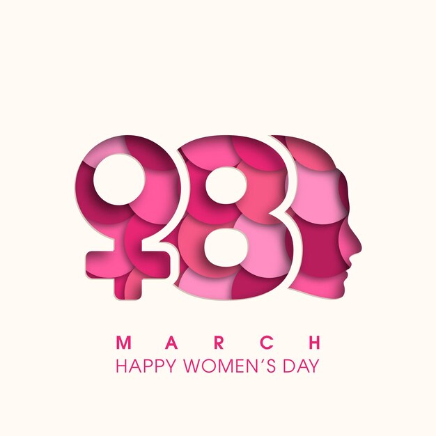 Ilustração do dia internacional da mulher, 8 de março