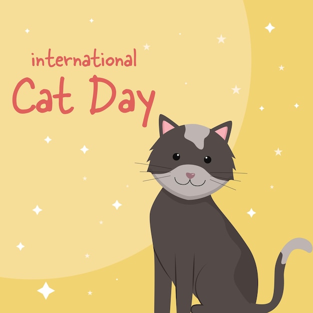 Ilustração do Dia Internacional do Gato