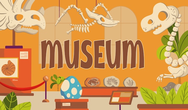 Ilustração do dia internacional dos museus com texto em design plano