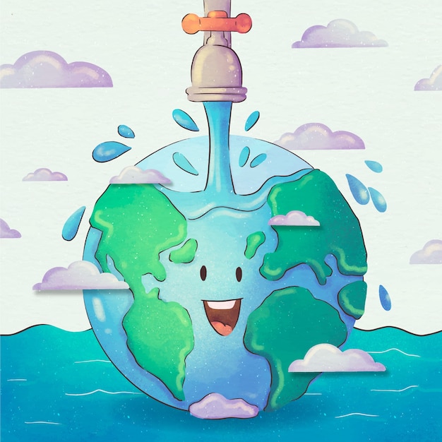 Vetor ilustração do dia mundial da água em aquarela