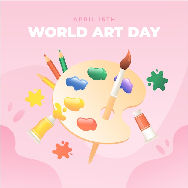 Vetor ilustração do dia mundial da arte gradiente