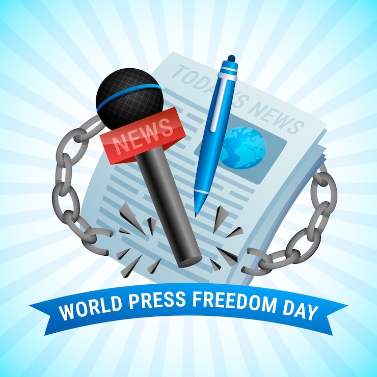 Vetor ilustração do dia mundial da liberdade de imprensa em gradiente