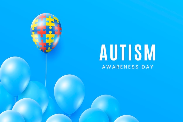 Ilustração do dia mundial de autismo realista