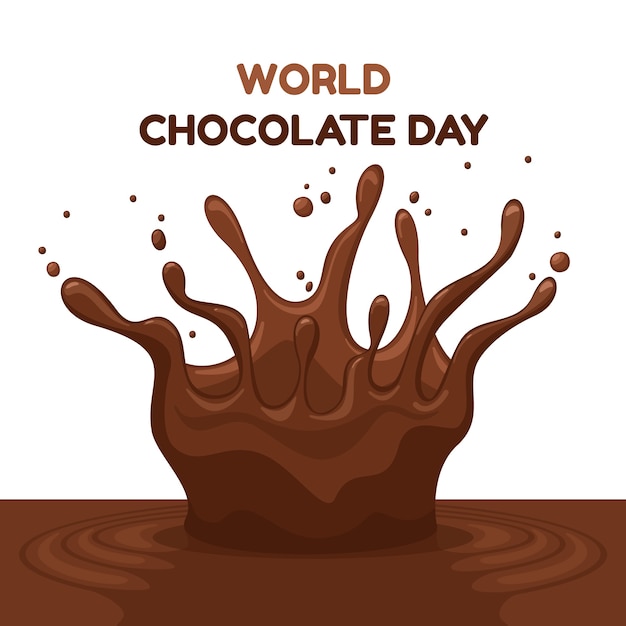 Ilustração do dia mundial do chocolate plana com chocolate