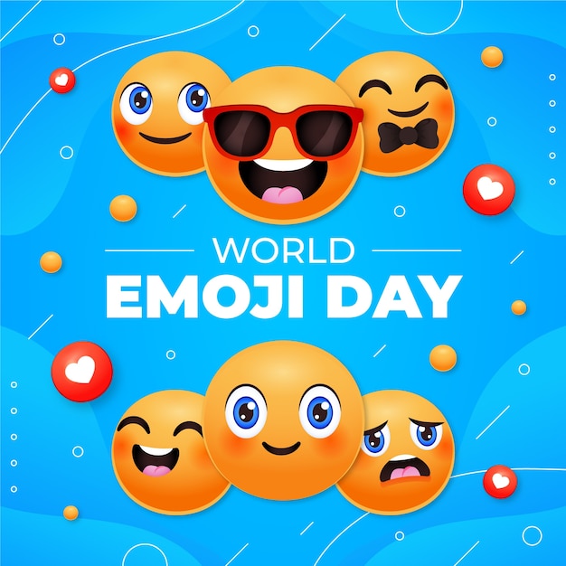 Ilustração do Dia Mundial do Emoji Gradiente