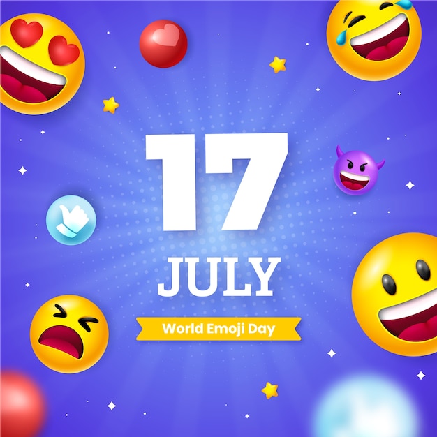 Ilustração do Dia Mundial do Emoji Gradiente