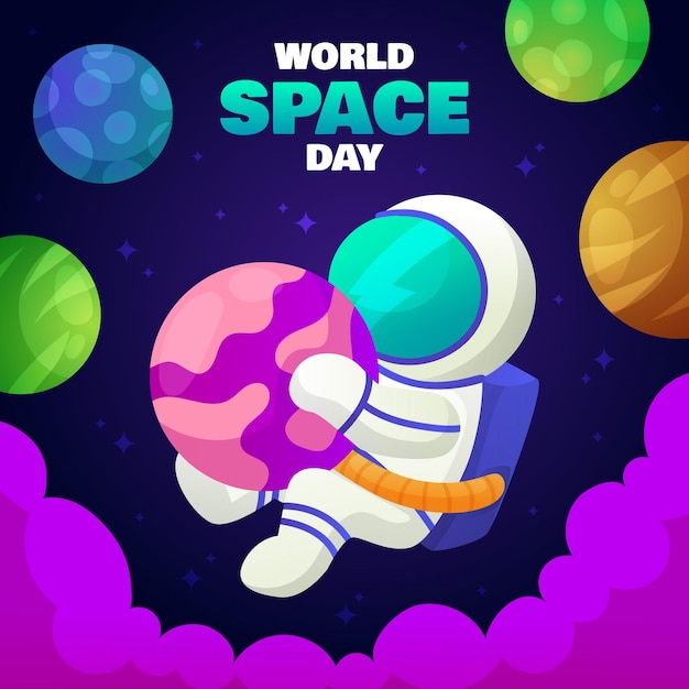 Ilustração do dia mundial do espaço