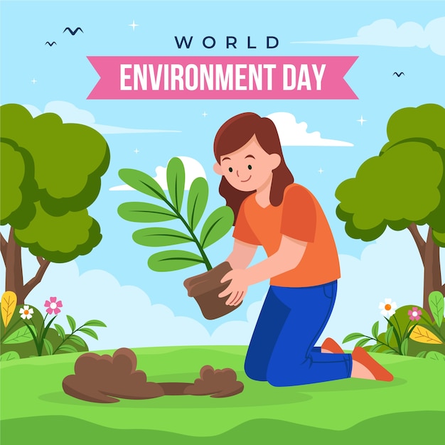 Ilustração do Dia Mundial do Meio Ambiente