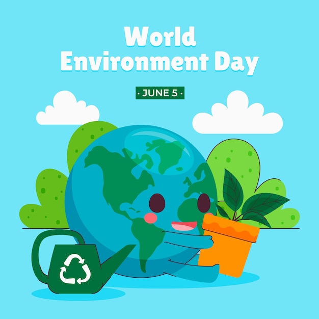 Ilustração do dia mundial do meio ambiente