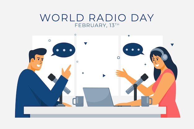 Ilustração do dia mundial do rádio