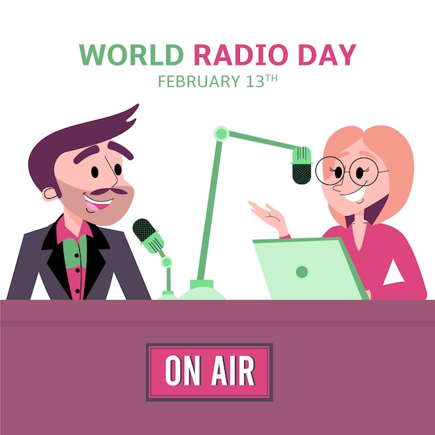 Ilustração do dia mundial do rádio