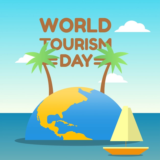 Vetor ilustração do dia mundial do turismo