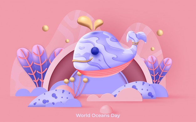 Ilustração do dia mundial dos oceanos