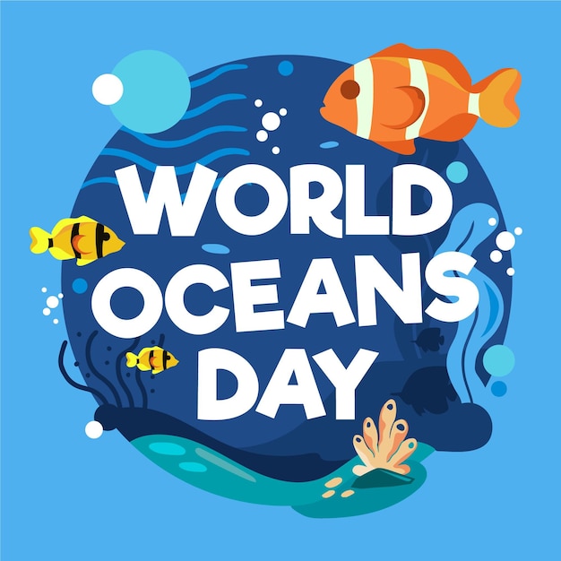 Ilustração do dia mundial dos oceanos