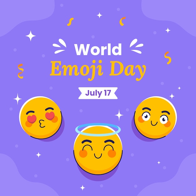 Ilustração do dia mundial emoji desenhada à mão