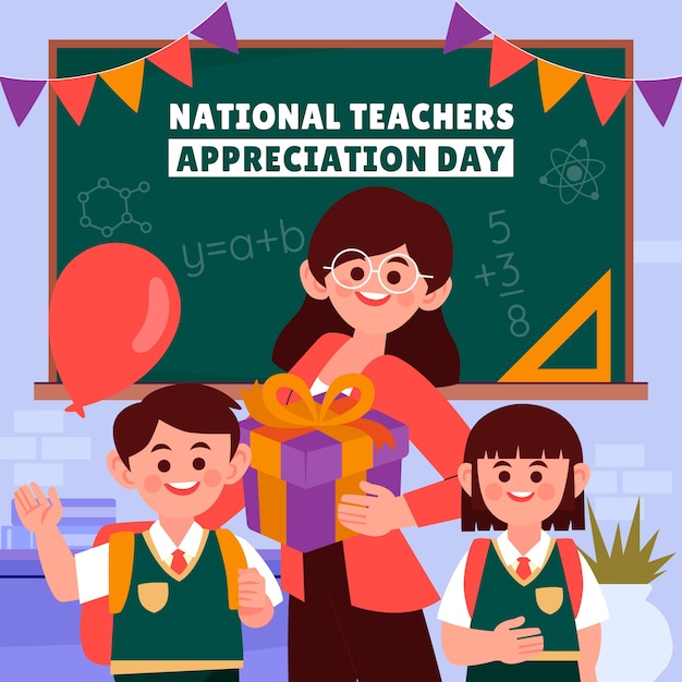 Ilustração do Dia Nacional de Apreciação dos Professores