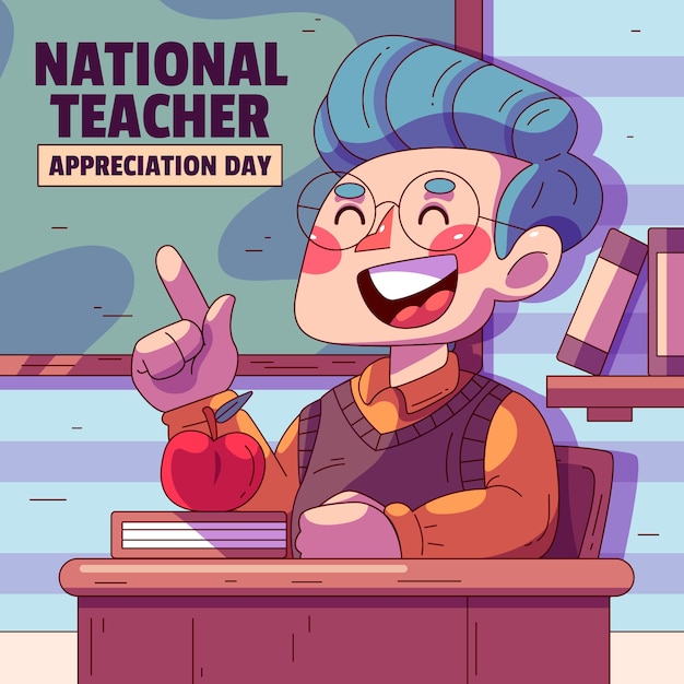 Ilustração do Dia Nacional de Apreciação dos Professores