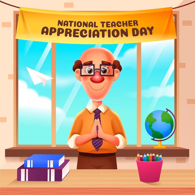 Ilustração do Dia Nacional de Apreciação dos Professores