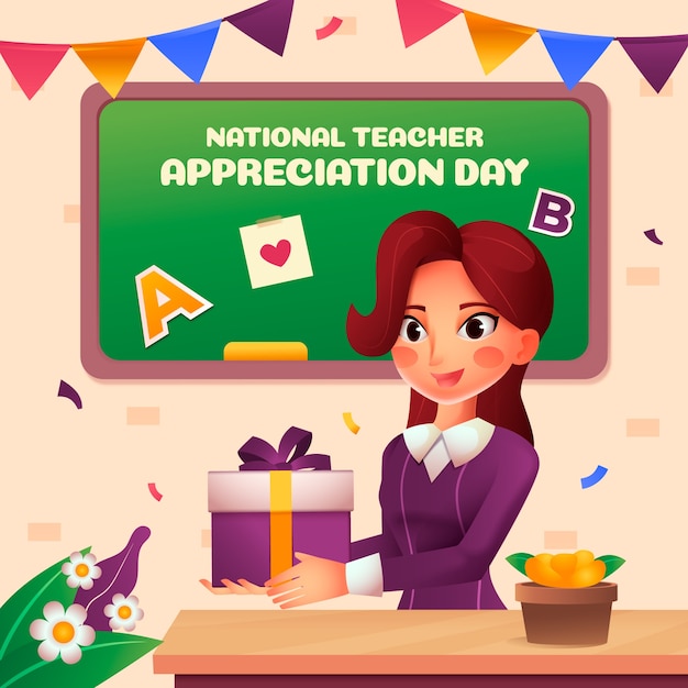 Ilustração do Dia Nacional de Apreciação dos Professores