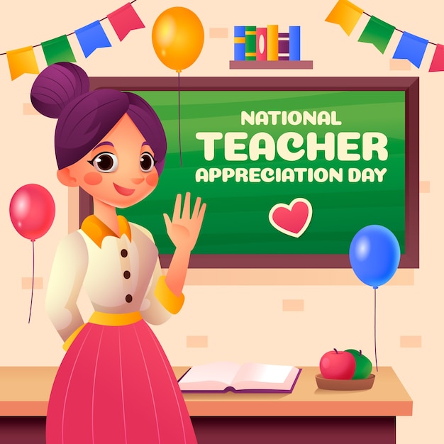 Ilustração do Dia Nacional de Apreciação dos Professores