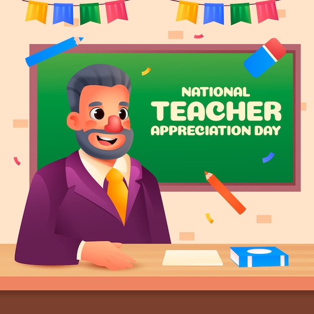 Ilustração do Dia Nacional de Apreciação dos Professores