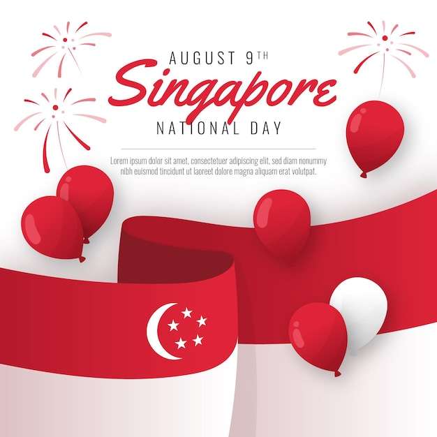 Vetor ilustração do dia nacional de singapura