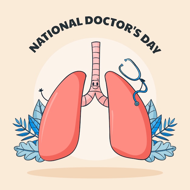 Ilustração do dia nacional do médico desenhada à mão