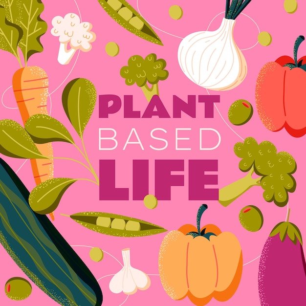Ilustração do dia vegetariano do mundo plano