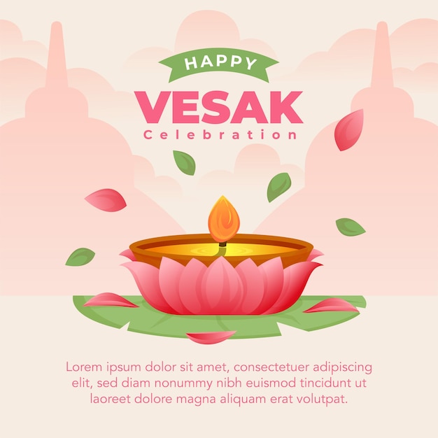 Ilustração do dia vesak plano