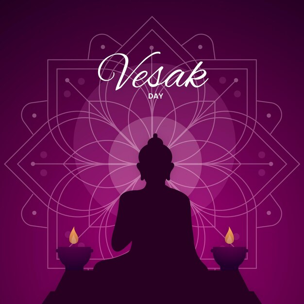 Ilustração do dia vesak plano