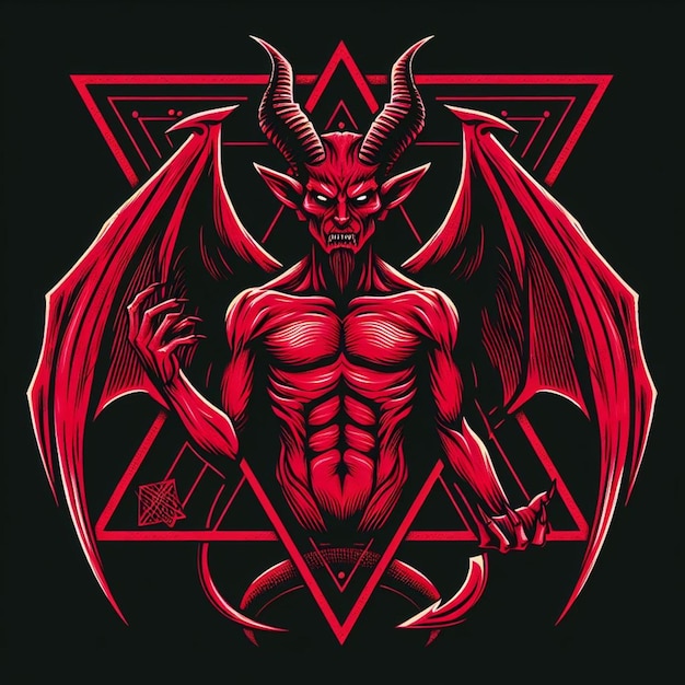Vetor ilustração do diabo simbólica arte do diabo imagens satânicas simbolismo infernal