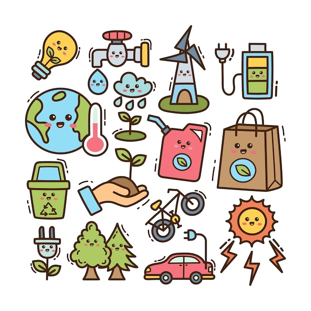 Ilustração do doodle de ecologia