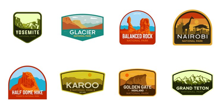 Vetor ilustração do emblema do logotipo do parque nacional